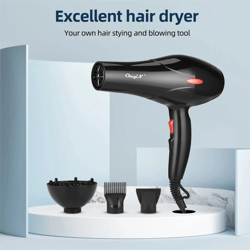 CkeyiN 1600W Haartrockner, professioneller Negativ-Ionen-Föhn, Heimgebrauch, Heiß-/Kalt-Föhn, Salon-Föhn, Diffusor, Konzentratordüse