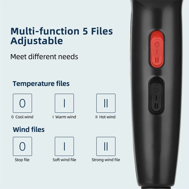 CkeyiN 1600W Haartrockner, professioneller Negativ-Ionen-Föhn, Heimgebrauch, Heiß-/Kalt-Föhn, Salon-Föhn, Diffusor, Konzentratordüse