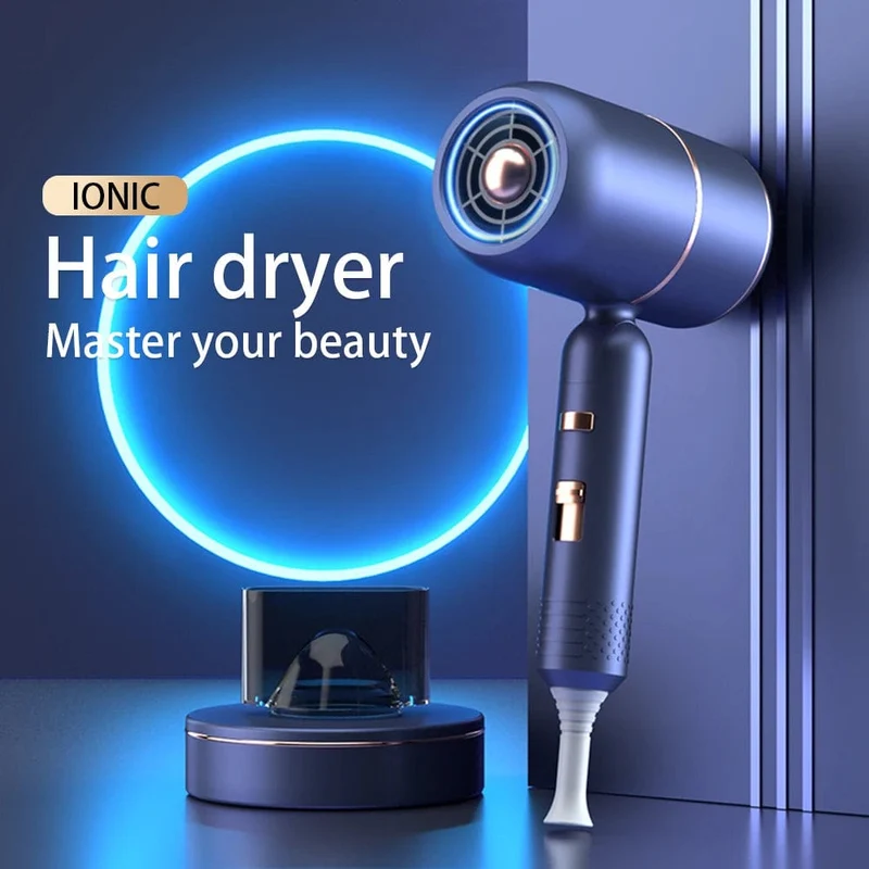 Haartrockner mit Diffusor, Ionen-Föhn, professioneller tragbarer Haartrockner, Zubehör für Frauen, lockiges Haar, lila, Haushaltsgerät