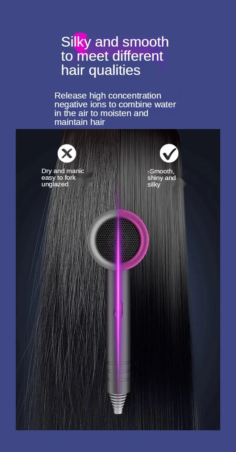 Neuer Hochgeschwindigkeits-Haartrockner mit hoher Leistung und negativen Ionen, kalt und heiß, ultraleiser professioneller Haartrockner für Friseursalons zu Hause
