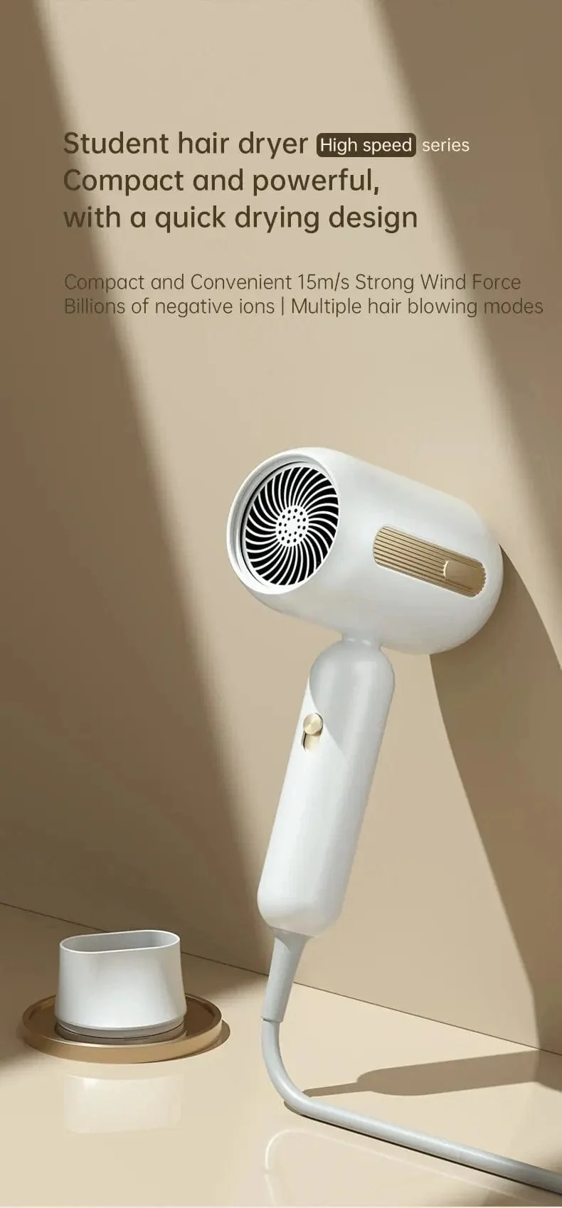 Professioneller Ionen-Haartrockner, leistungsstarker, schnelltrocknender Haartrockner, geräuscharmer Haarpflege-Thermostat, tragbare Haartrockner und Zubehör