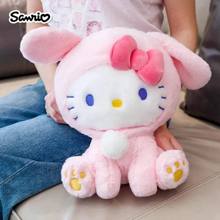 Anime Sanrio Hello Kitty KT Katze Kaninchen Stofftiere, süße Plüschtiere, Kawaii Cartoon Puppen, Geburtstagsgeschenk für Kinder, Babys, Freundin