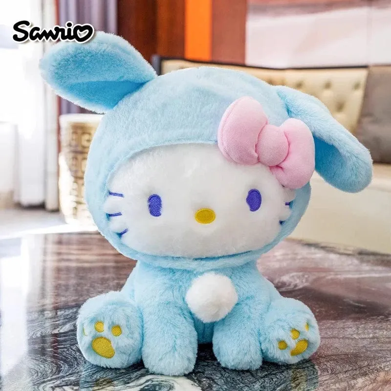 Anime Sanrio Hello Kitty KT Katze Kaninchen Stofftiere, süße Plüschtiere, Kawaii Cartoon Puppen, Geburtstagsgeschenk für Kinder, Babys, Freundin