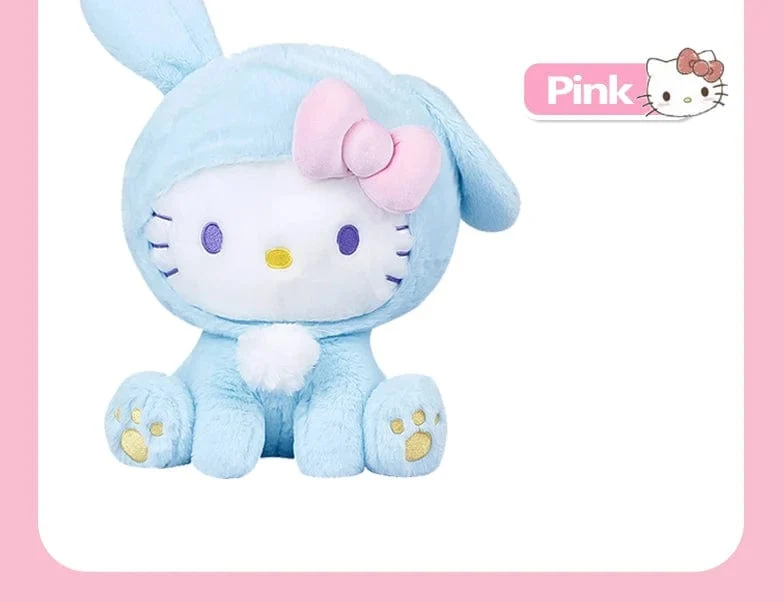 Anime Sanrio Hello Kitty KT Katze Kaninchen Stofftiere, süße Plüschtiere, Kawaii Cartoon Puppen, Geburtstagsgeschenk für Kinder, Babys, Freundin