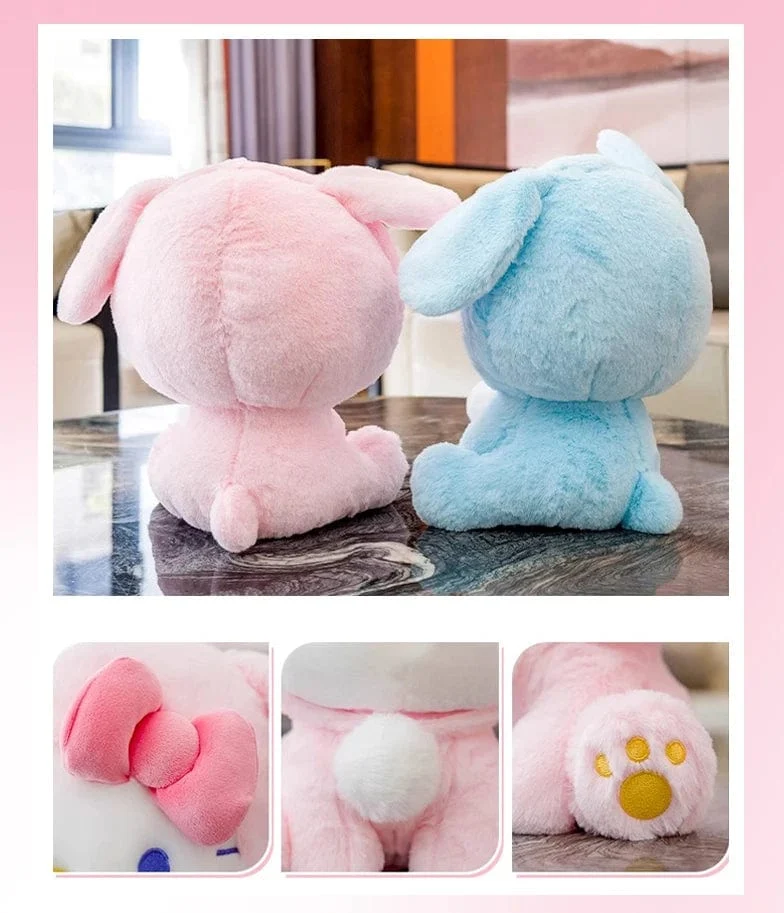 Anime Sanrio Hello Kitty KT Katze Kaninchen Stofftiere, süße Plüschtiere, Kawaii Cartoon Puppen, Geburtstagsgeschenk für Kinder, Babys, Freundin