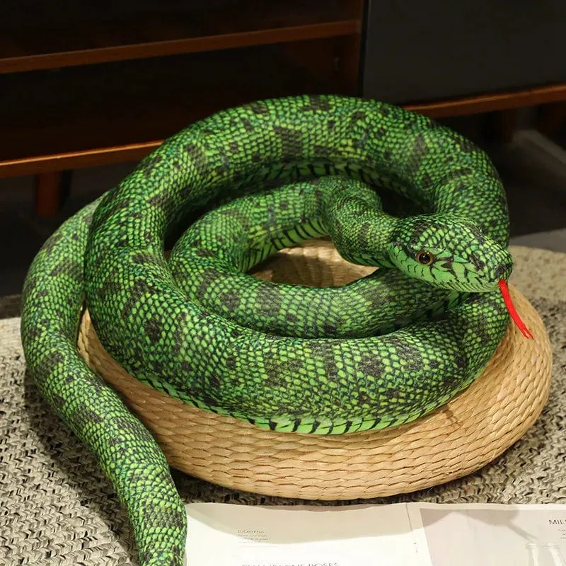 Künstliches Python-Plüschtier, lange Schlange, gelb, orange, grün, Python-Plüschtier, zum Dekorieren der Weihnachtsdekorationen des Hauses