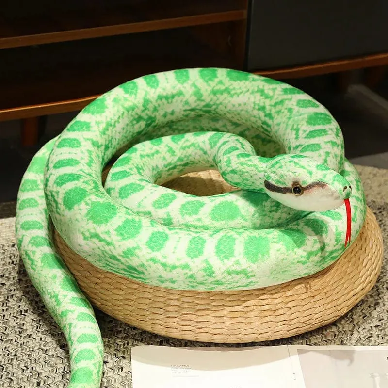 Künstliches Python-Plüschtier, lange Schlange, gelb, orange, grün, Python-Plüschtier, zum Dekorieren der Weihnachtsdekorationen des Hauses
