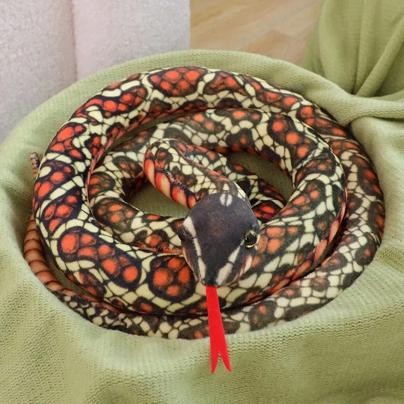 Künstliches Python-Plüschtier, lange Schlange, gelb, orange, grün, Python-Plüschtier, zum Dekorieren der Weihnachtsdekorationen des Hauses