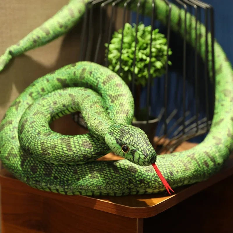 Künstliches Python-Plüschtier, lange Schlange, gelb, orange, grün, Python-Plüschtier, zum Dekorieren der Weihnachtsdekorationen des Hauses