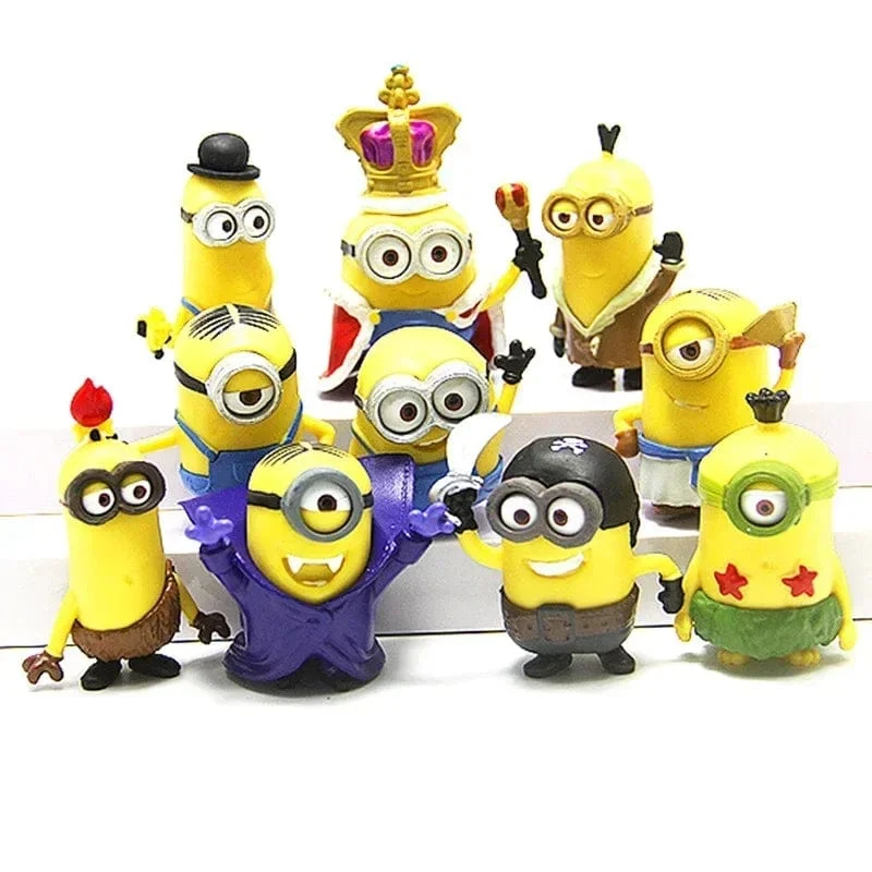 10 Teile/satz kawai Minones Figuren Spielzeug 3D Auge Despicable Minones Action-figuren Klassische Spielzeug Weihnachten Geschenke für Kinder