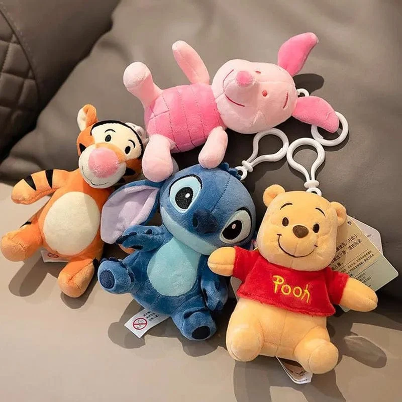 Original Disney Stitch Lotso Plüsch Spielzeug Schlüsselanhänger Anhänger Zubehör süße Cartoon gefüllte Puppe Schlüsselanhänger Spielzeug Schlüsselanhänger Geschenk