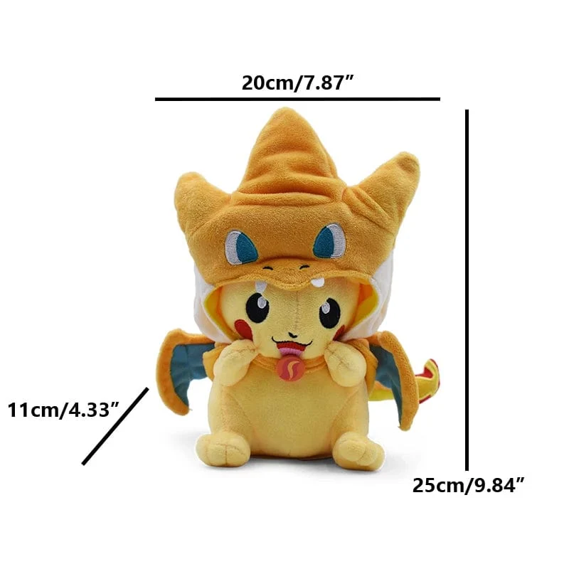 Cos Eevee Pikachu Cosplay Plüschtiere Charizard Peluche Lucario Kuscheltier Puppe Sammlergeschenk, Cartoon 20-30CM