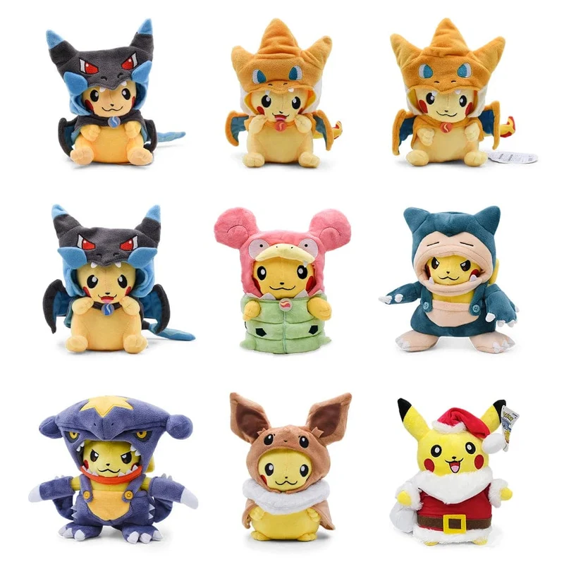 Cos Eevee Pikachu Cosplay Plüschtiere Charizard Peluche Lucario Kuscheltier Puppe Sammlergeschenk, Cartoon 20-30CM