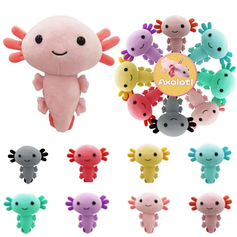 Axolotl-Plüschtiere, weiches Kawaii-Axolotl-Plüschkissen, Axolotl-Plüschtier, gefülltes Axolotl-Plüschtier für Weihnachtsgeschenke, Heimdekoration