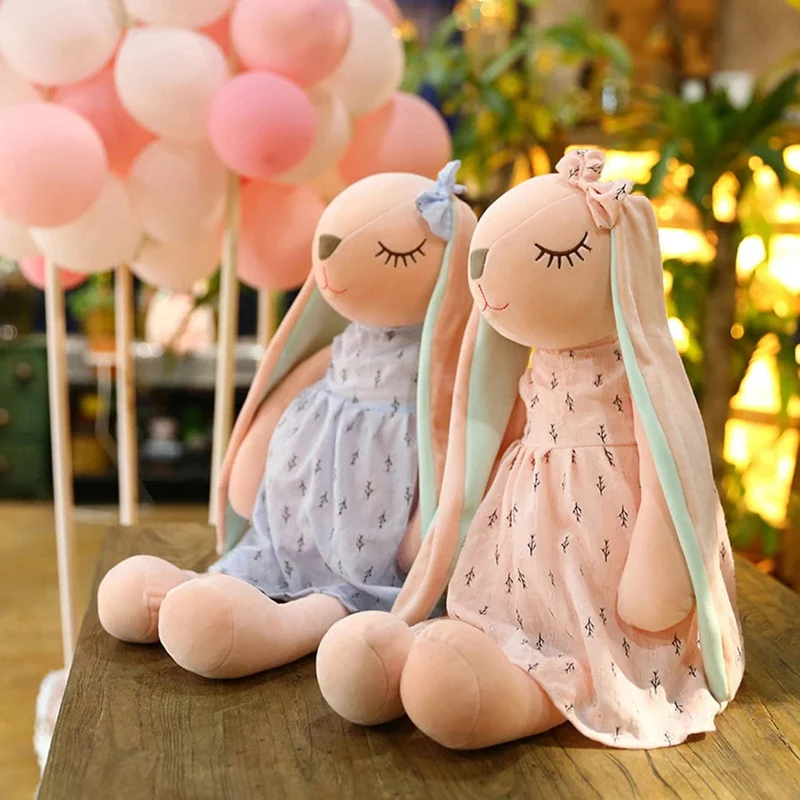 35 CM Niedlichen Cartoon Langen Ohren Kaninchen Puppe Baby Weiche Plüschtiere Für Kinder Kaninchen Schlafkamerad Gefüllte Plüschtierspielzeug Kleinkinder