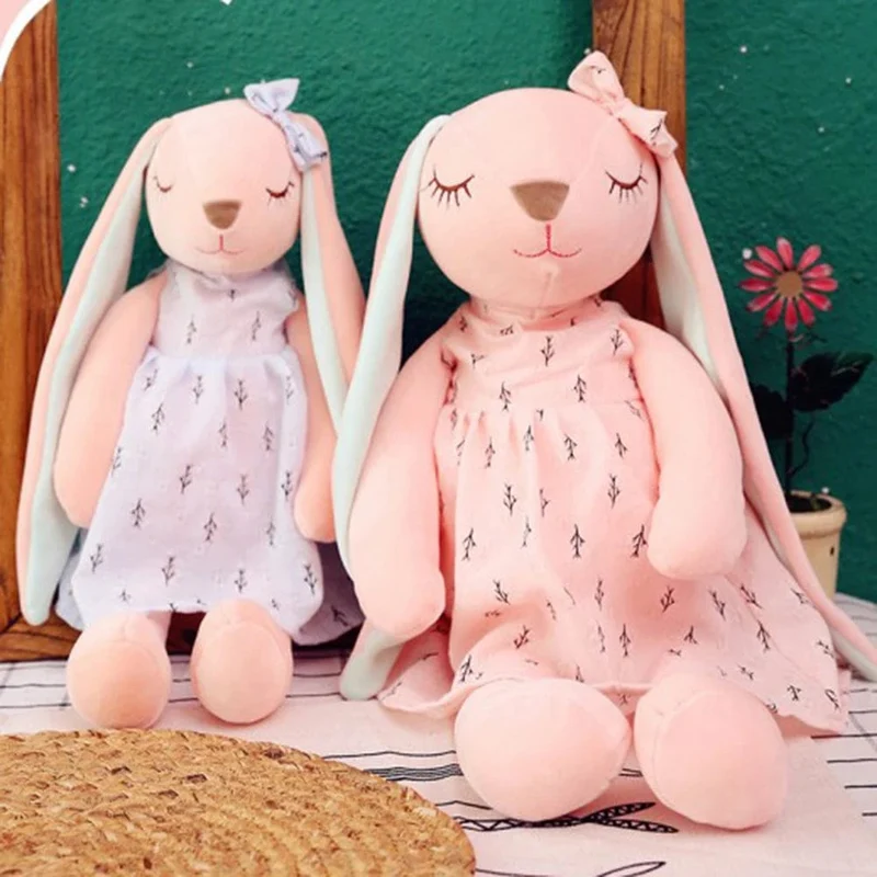 35 CM Niedlichen Cartoon Langen Ohren Kaninchen Puppe Baby Weiche Plüschtiere Für Kinder Kaninchen Schlafkamerad Gefüllte Plüschtierspielzeug Kleinkinder