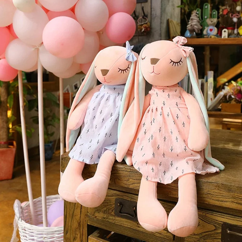 35 CM Niedlichen Cartoon Langen Ohren Kaninchen Puppe Baby Weiche Plüschtiere Für Kinder Kaninchen Schlafkamerad Gefüllte Plüschtierspielzeug Kleinkinder