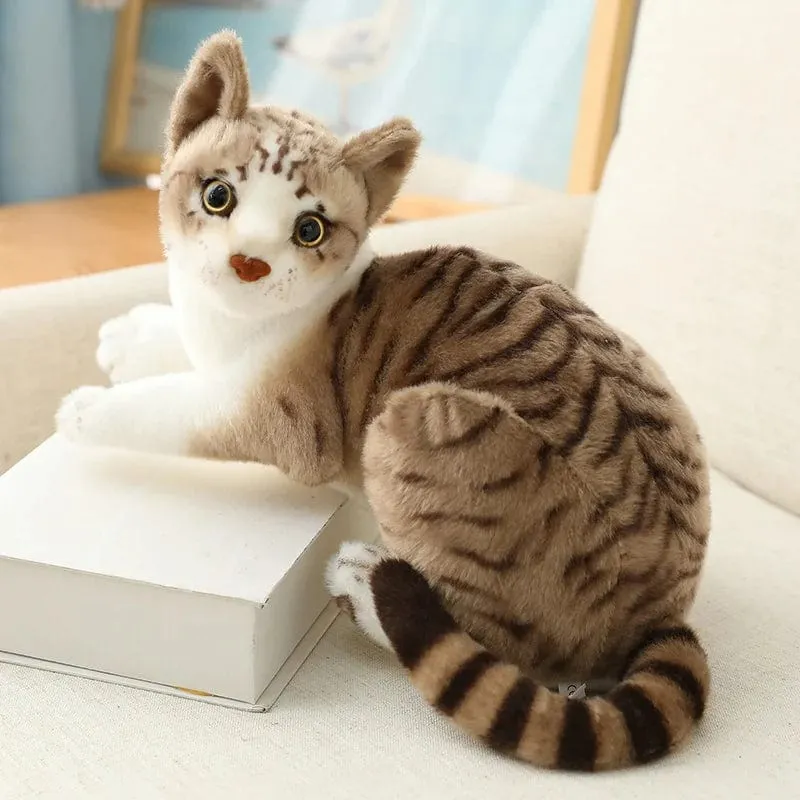 26 cm echte süße Plüschkatzenpuppe, weiches Stofftier, Plüschkätzchenspielzeug für Kinder, Cartoon, Kinder, Mädchen, Baby, Geburtstagsgeschenk