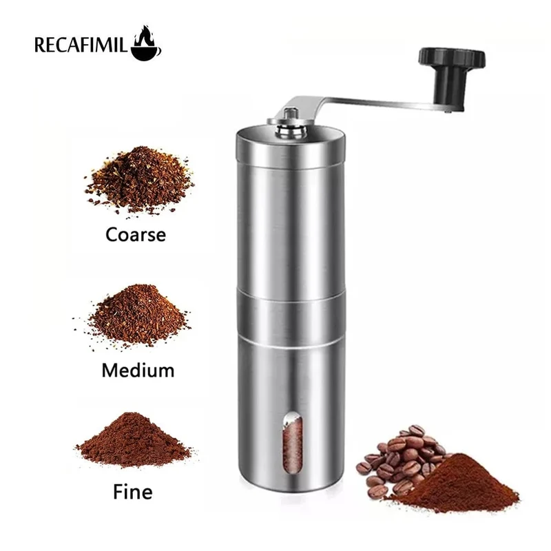 Manuelle Kaffeemühle mit konischem Kern Tragbare Kaffeemühle aus Edelstahl Handgemachte tragbare Kaffeemühle Kaffeezubehör