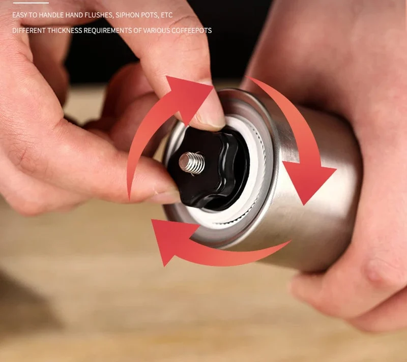Manuelle Kaffeemühle mit konischem Kern Tragbare Kaffeemühle aus Edelstahl Handgemachte tragbare Kaffeemühle Kaffeezubehör