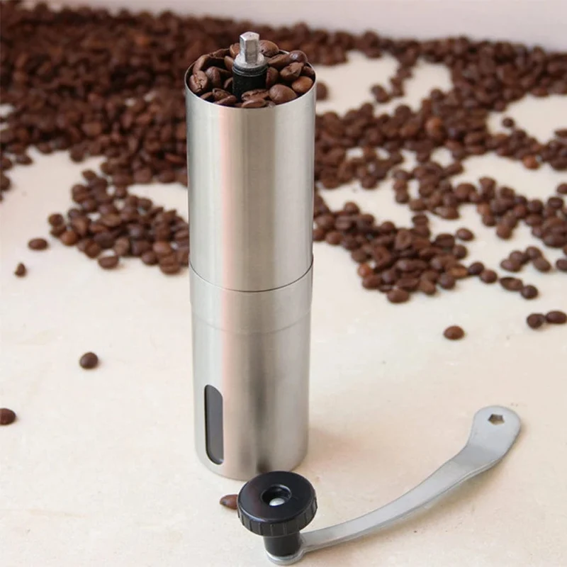 Manuelle Kaffeemühle mit konischem Kern Tragbare Kaffeemühle aus Edelstahl Handgemachte tragbare Kaffeemühle Kaffeezubehör