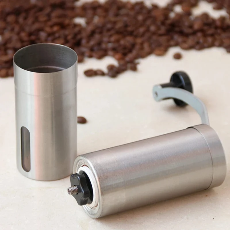 Manuelle Kaffeemühle mit konischem Kern Tragbare Kaffeemühle aus Edelstahl Handgemachte tragbare Kaffeemühle Kaffeezubehör