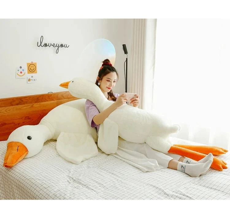 90-190 cm Schöne Große Weiße Gans Dekokissen Plüschtier Große Gans Puppe Schlafen auf dem Bett Geburtstagsgeschenk Mädchen Envio gratis Stofftiere