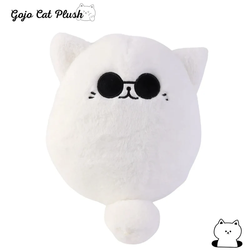 32 cm weiches Gojo-Katzen-Plüschkissen, heiße Anime-Sonnenbrille, weiße Katze, Plüschtiere, Spielzeug, Kuscheltiere, Puppe, Wohnkultur, Kindergeburtstagsgeschenk