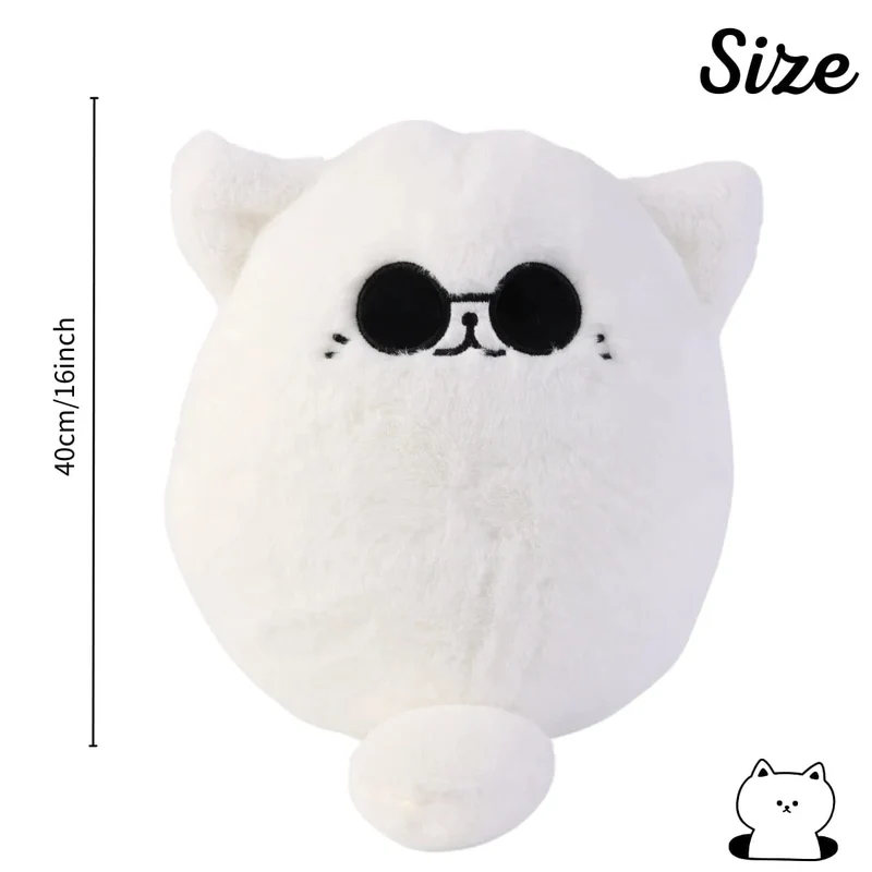 32 cm weiches Gojo-Katzen-Plüschkissen, heiße Anime-Sonnenbrille, weiße Katze, Plüschtiere, Spielzeug, Kuscheltiere, Puppe, Wohnkultur, Kindergeburtstagsgeschenk