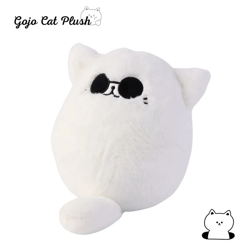 32 cm weiches Gojo-Katzen-Plüschkissen, heiße Anime-Sonnenbrille, weiße Katze, Plüschtiere, Spielzeug, Kuscheltiere, Puppe, Wohnkultur, Kindergeburtstagsgeschenk