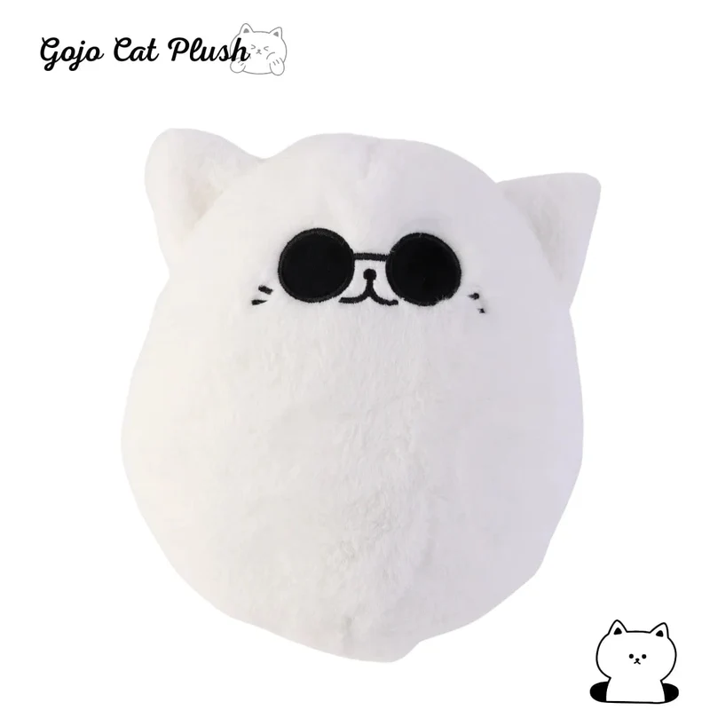 32 cm weiches Gojo-Katzen-Plüschkissen, heiße Anime-Sonnenbrille, weiße Katze, Plüschtiere, Spielzeug, Kuscheltiere, Puppe, Wohnkultur, Kindergeburtstagsgeschenk