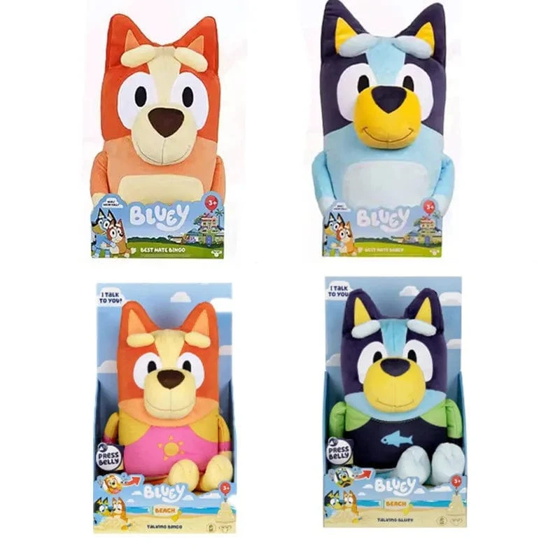 Neu Eine Familie Von Bluey Redendem Plüsch Bingo Hund Musik Plüsch Spielzeug Bluey Anime Figur Niedlichen Tier Singen Hund Puppe Kinder Festival Geschenke