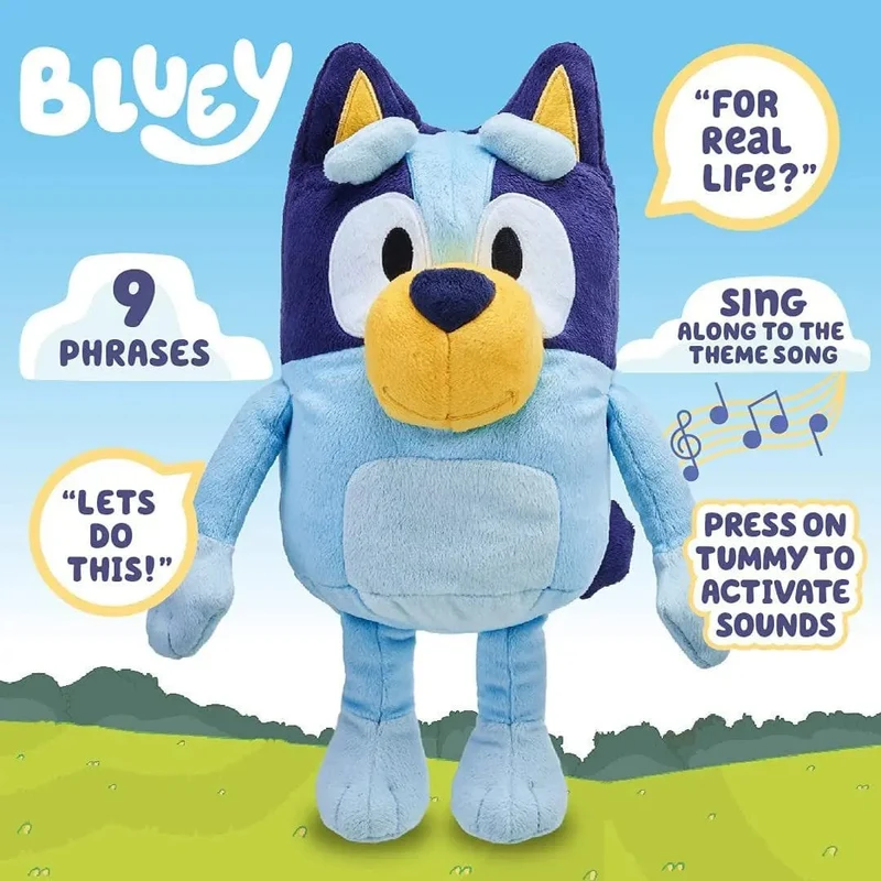 Neu Eine Familie Von Bluey Redendem Plüsch Bingo Hund Musik Plüsch Spielzeug Bluey Anime Figur Niedlichen Tier Singen Hund Puppe Kinder Festival Geschenke