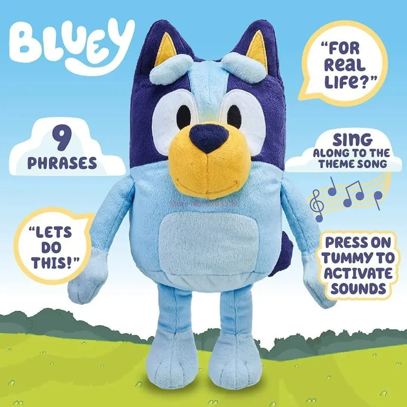 Neu Eine Familie Von Bluey Redendem Plüsch Bingo Hund Musik Plüsch Spielzeug Bluey Anime Figur Niedlichen Tier Singen Hund Puppe Kinder Festival Geschenke