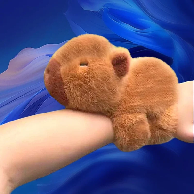 Neues reizendes Kawaii Capybara-Tier-Slap-Snap-Wrap-Armband Capybara-Plüsch-Handring-Armband Kinderspielzeug Geburtstagsgeschenk