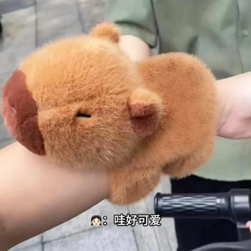 Neues reizendes Kawaii Capybara-Tier-Slap-Snap-Wrap-Armband Capybara-Plüsch-Handring-Armband Kinderspielzeug Geburtstagsgeschenk