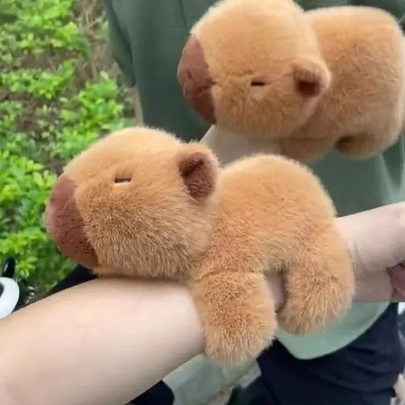 Neues reizendes Kawaii Capybara-Tier-Slap-Snap-Wrap-Armband Capybara-Plüsch-Handring-Armband Kinderspielzeug Geburtstagsgeschenk