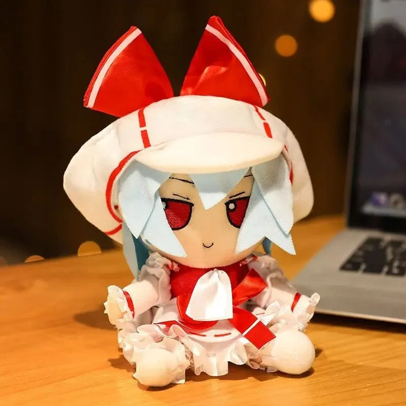 20CM New Japan Anime TouHou Projekt Hakurei Reimu Kirisame Komeiji Koishi Cosplay Plüschpuppe Niedliche ausgestopfte Sitzpuppen Geschenke