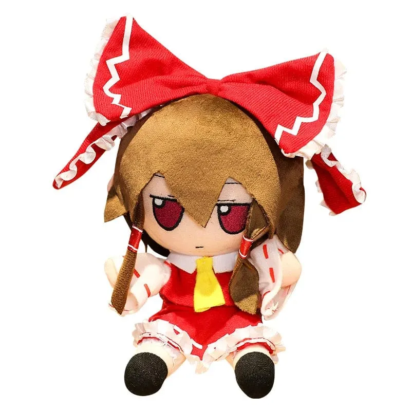20CM New Japan Anime TouHou Projekt Hakurei Reimu Kirisame Komeiji Koishi Cosplay Plüschpuppe Niedliche ausgestopfte Sitzpuppen Geschenke