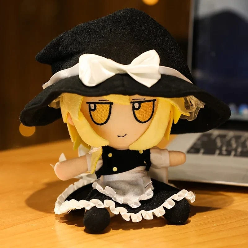 20CM New Japan Anime TouHou Projekt Hakurei Reimu Kirisame Komeiji Koishi Cosplay Plüschpuppe Niedliche ausgestopfte Sitzpuppen Geschenke