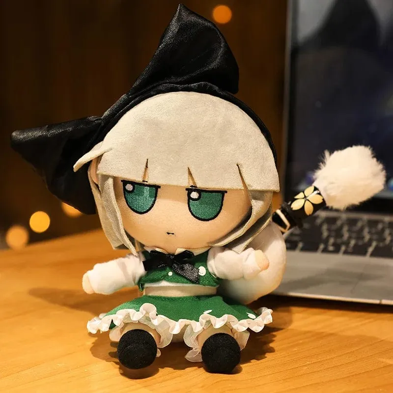 20CM New Japan Anime TouHou Projekt Hakurei Reimu Kirisame Komeiji Koishi Cosplay Plüschpuppe Niedliche ausgestopfte Sitzpuppen Geschenke