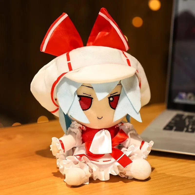 20CM New Japan Anime TouHou Projekt Hakurei Reimu Kirisame Komeiji Koishi Cosplay Plüschpuppe Niedliche ausgestopfte Sitzpuppen Geschenke
