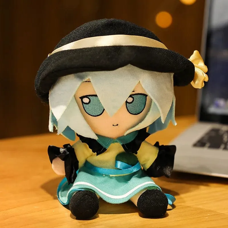 20CM New Japan Anime TouHou Projekt Hakurei Reimu Kirisame Komeiji Koishi Cosplay Plüschpuppe Niedliche ausgestopfte Sitzpuppen Geschenke