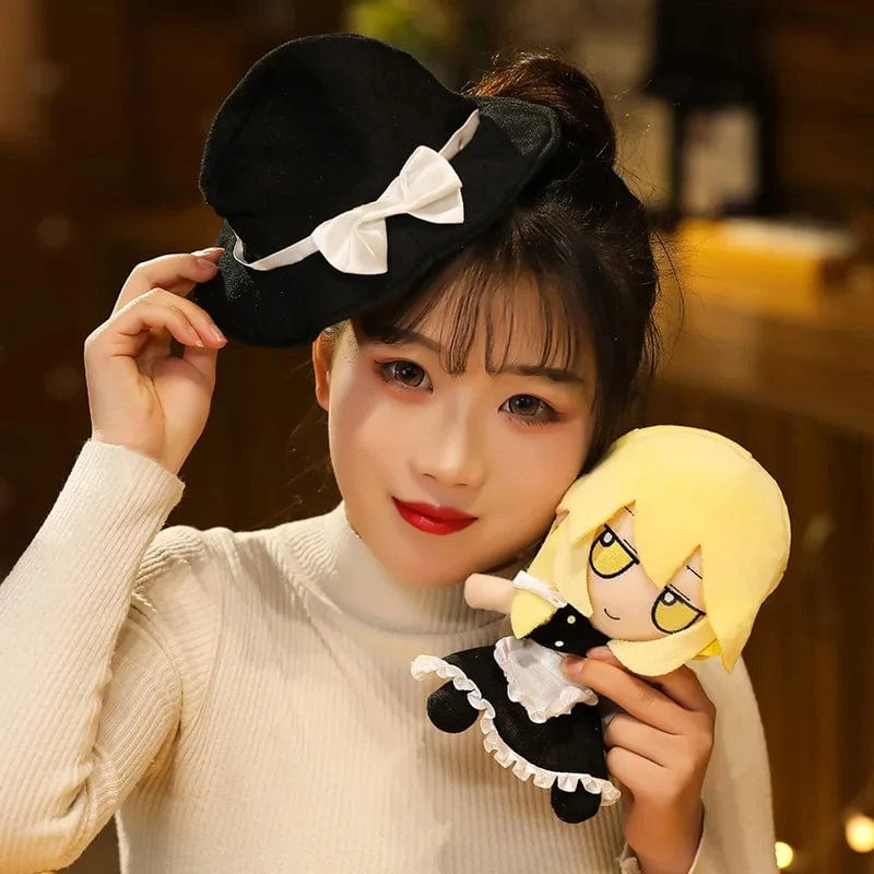 20CM New Japan Anime TouHou Projekt Hakurei Reimu Kirisame Komeiji Koishi Cosplay Plüschpuppe Niedliche ausgestopfte Sitzpuppen Geschenke