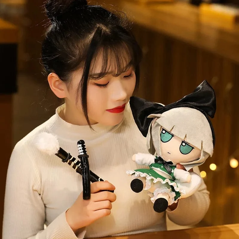 20CM New Japan Anime TouHou Projekt Hakurei Reimu Kirisame Komeiji Koishi Cosplay Plüschpuppe Niedliche ausgestopfte Sitzpuppen Geschenke