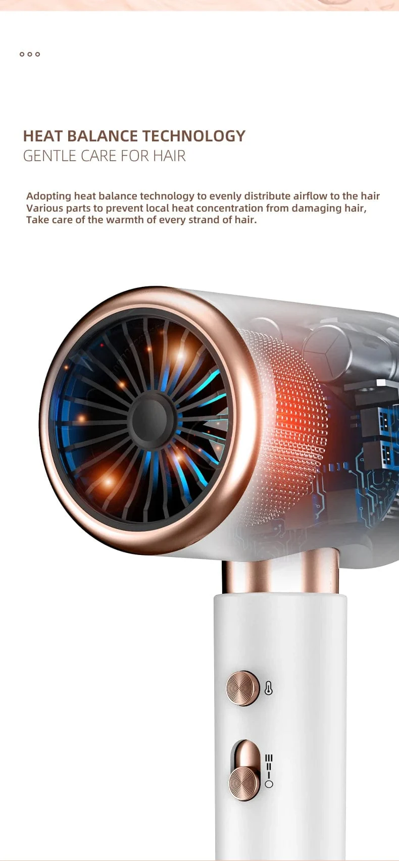 2000W 5. Gang Profi-Haartrockner Negativ-Ionen-Föhn Heiß-Kalt-Wind Airbrush-Haartrockner Starker PowerDryer Salon-Tool