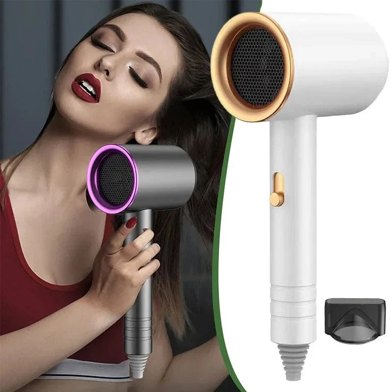 Haartrockner für die Haarpflege mit negativen Ionen, professioneller elektrischer Haartrockner mit blauem Licht und Collagen-Technologie, Turbolader, schnelltrocknender, geräuscharmer Haartrockner