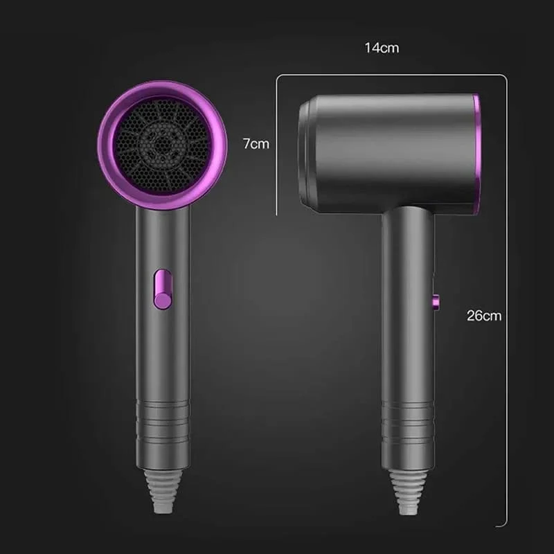 Haartrockner für die Haarpflege mit negativen Ionen, professioneller elektrischer Haartrockner mit blauem Licht und Collagen-Technologie, Turbolader, schnelltrocknender, geräuscharmer Haartrockner