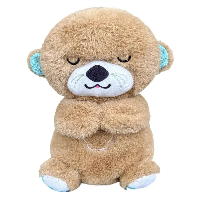 Neu Atmender Bär Baby Beruhigender Otter Plüschpuppe Spielzeug Baby Kinder Beruhigende Musik Schlafbegleiter Ton und Licht Puppe Spielzeug Geschenk