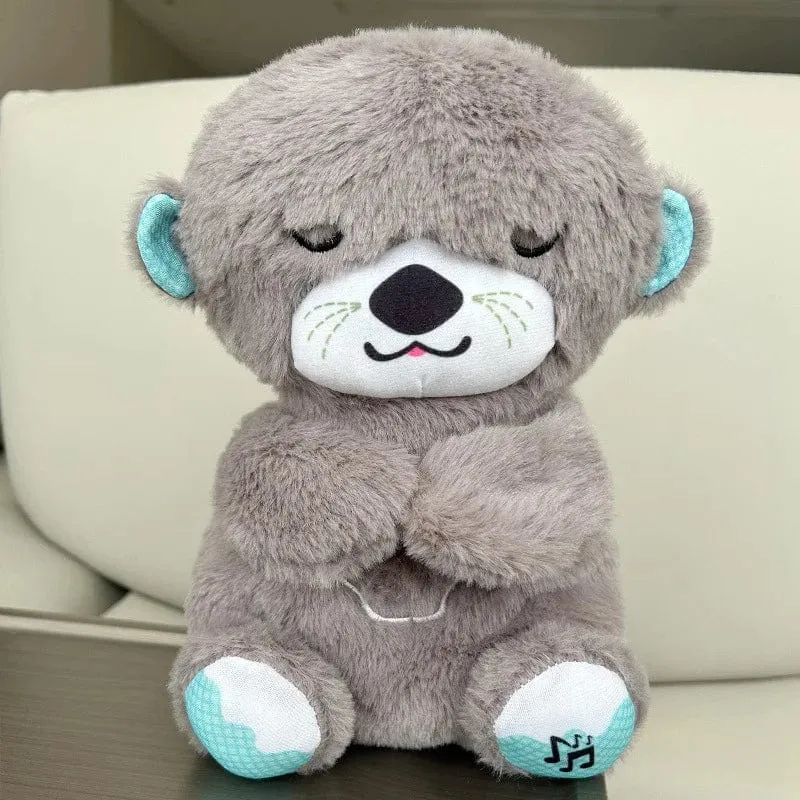 Neu Atmender Bär Baby Beruhigender Otter Plüschpuppe Spielzeug Baby Kinder Beruhigende Musik Schlafbegleiter Ton und Licht Puppe Spielzeug Geschenk